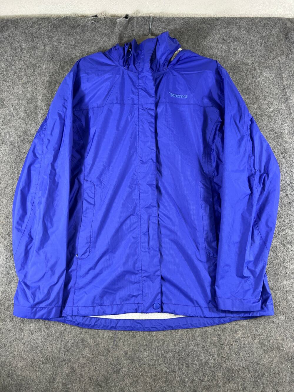 Marmot PreCip Rain Jacket Womens XL Blue Waterproof Hooded Lightweight Hiking